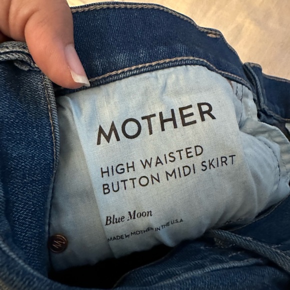 MOTHER High Waist Button Midi Skirt in Blue Moon Sz 26 (14) - Picture 6 of 9
